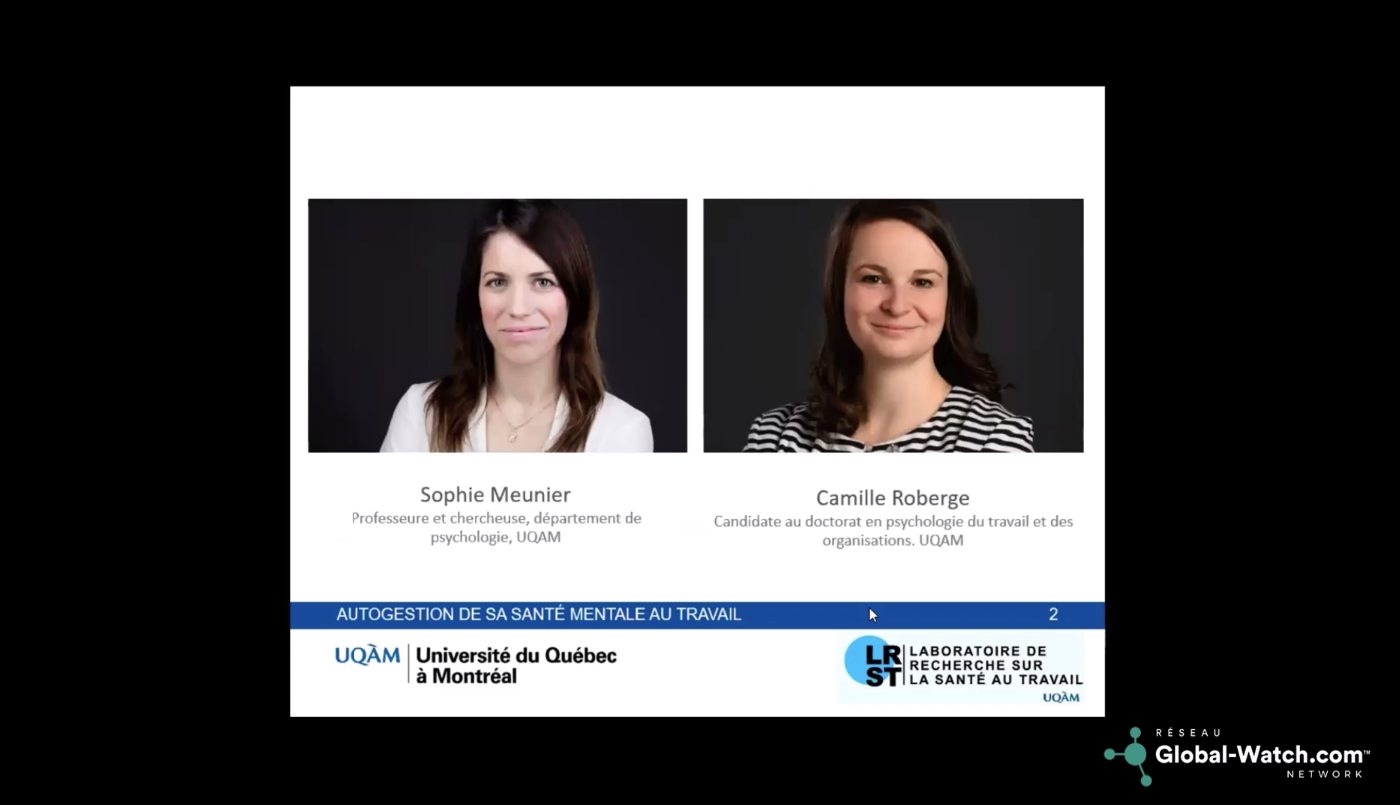 Interprétation scientifique - Autogestion de sa santé mentale au travail - stratégies pouvant être adoptées sur les lieux de travail (Vidéo 1 de 2)